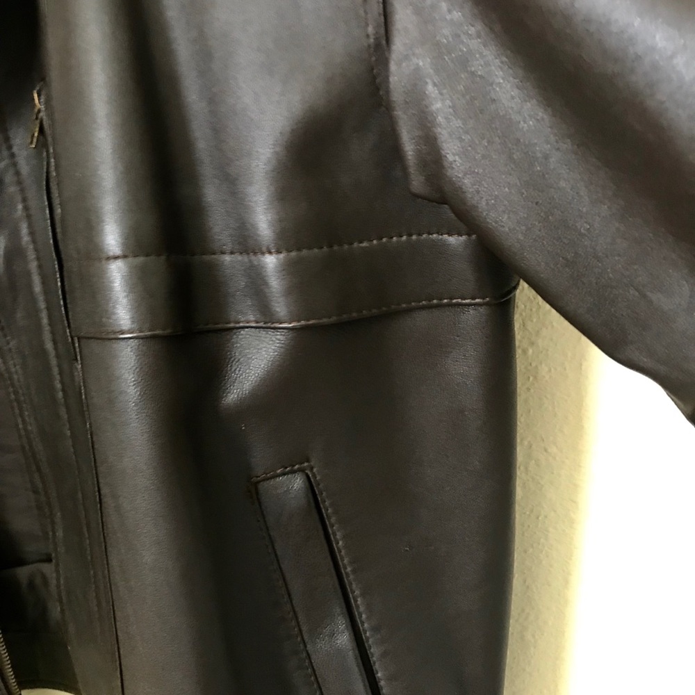 Vintage Brown real genuine leather jacket size XL - Picture 5 of 8